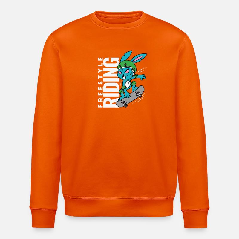 Bunny Rebel – Freestyle Skateboard - Stanley/Stella Unisex Bio-Sweatshirt ROLLER - Tieforange