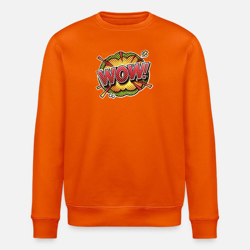 Pop Art Explosion Wow Design - Sweat bio ROLLER Stanley/Stella Unisexe - orange profond