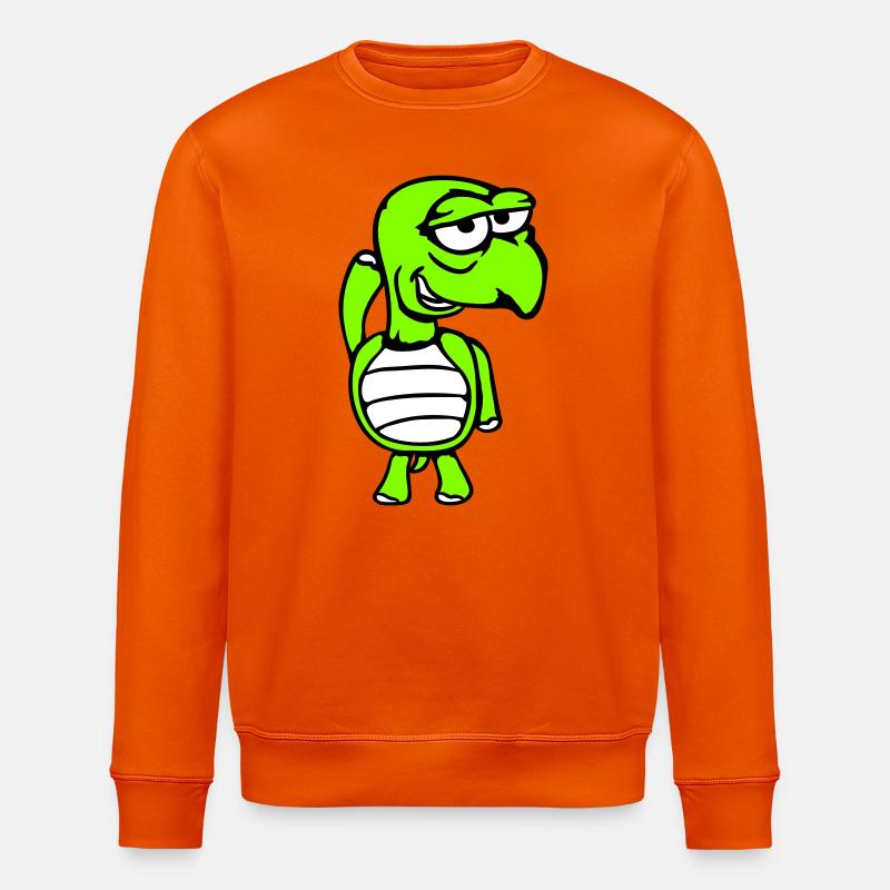 turtle mischievous funny silly shame cheeky - Stanley/Stella ROLLER Unisex Organic Sweatshirt - bright orange