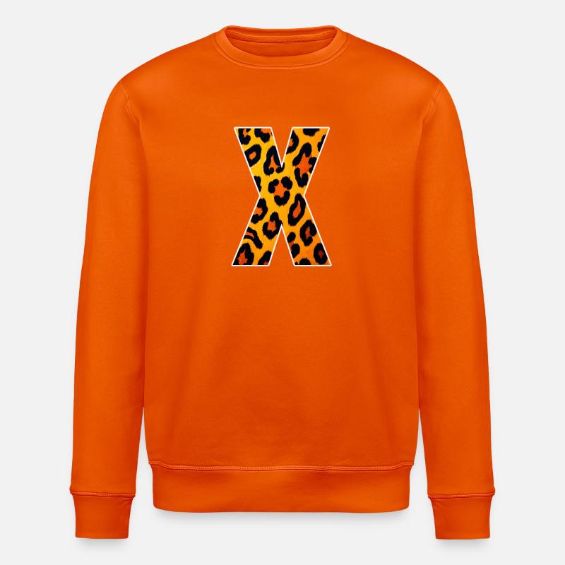 Leopard X Muster - Stanley/Stella Unisex Bio-Sweatshirt ROLLER - Tieforange
