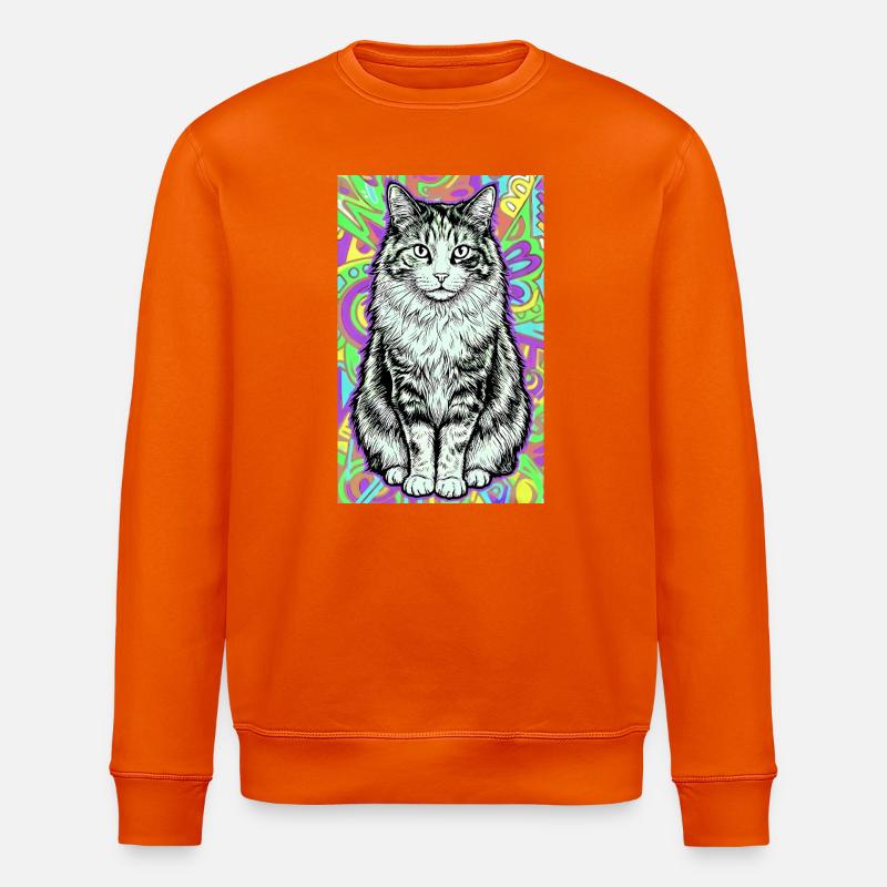 Katze - Stanley/Stella Unisex Bio-Sweatshirt ROLLER - Tieforange