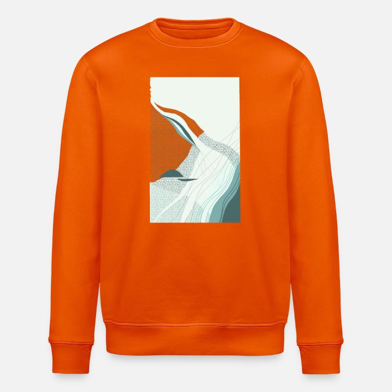 Flowing structures - Stanley/Stella ROLLER Unisex Organic Sweatshirt - bright orange