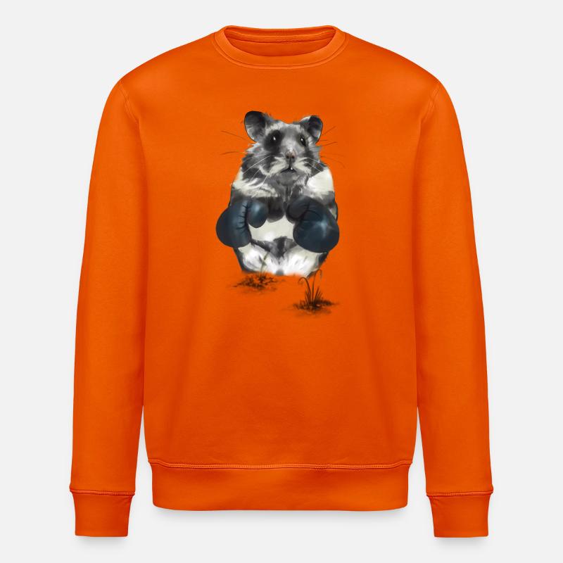 Kampfgeist Hamster im Boxring - Stanley/Stella Unisex Bio-Sweatshirt ROLLER - Tieforange