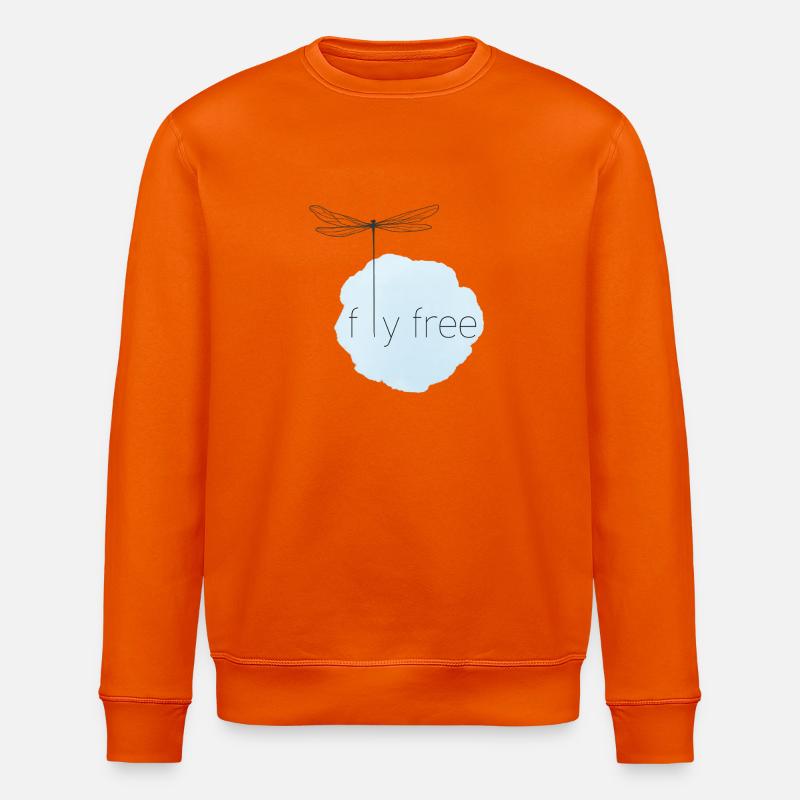 Luftiges Fliegendes Libellen-Motiv - Stanley/Stella Unisex Bio-Sweatshirt ROLLER - Tieforange