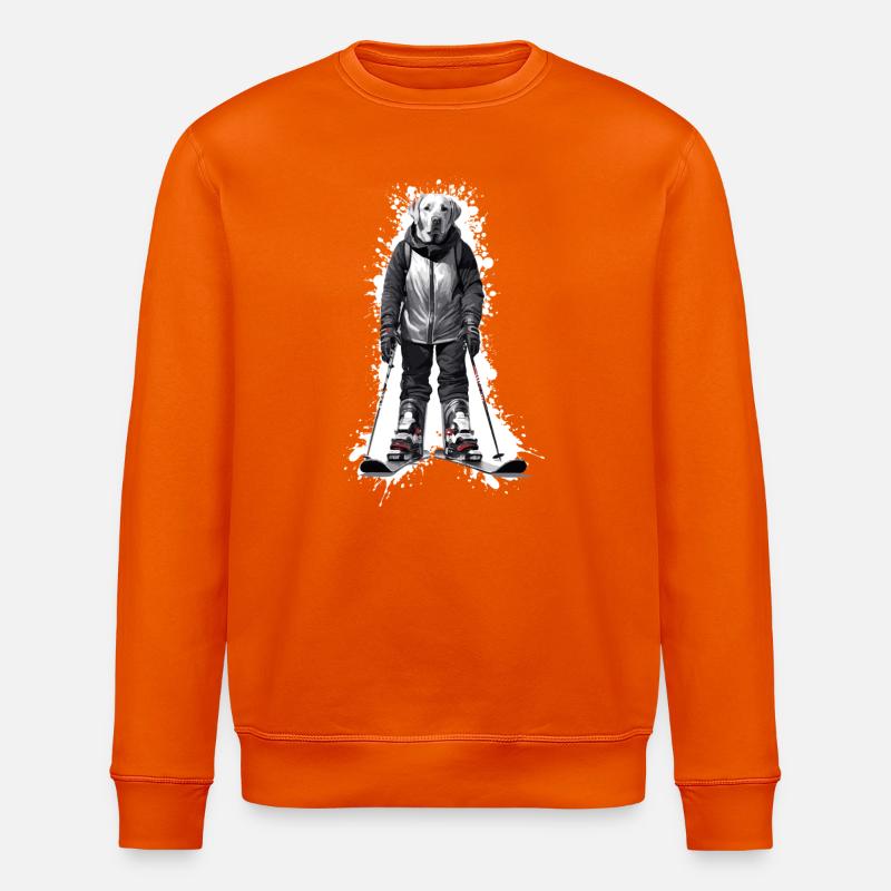 Labrador Chien Ski Ski - Sweat bio ROLLER Stanley/Stella Unisexe - orange profond