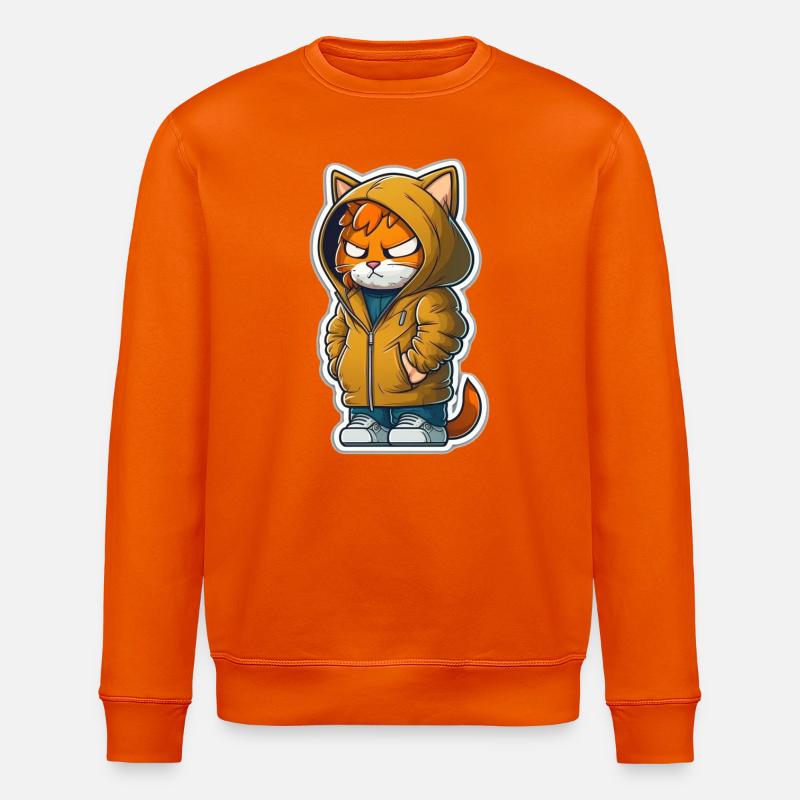 chat de bande dessinée - Sweat bio ROLLER Stanley/Stella Unisexe - orange profond