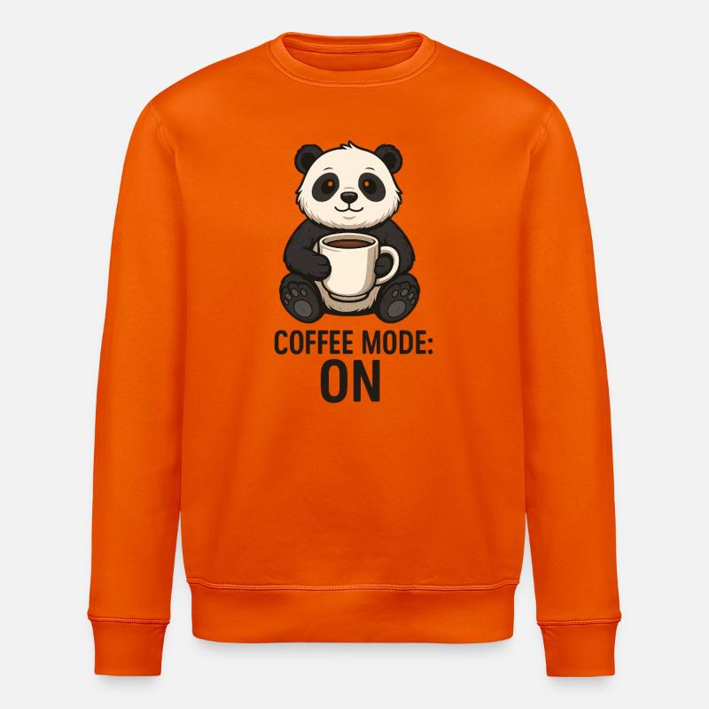 Kaffee Panda Modus An Tier Design  - Stanley/Stella Unisex Bio-Sweatshirt ROLLER - Tieforange