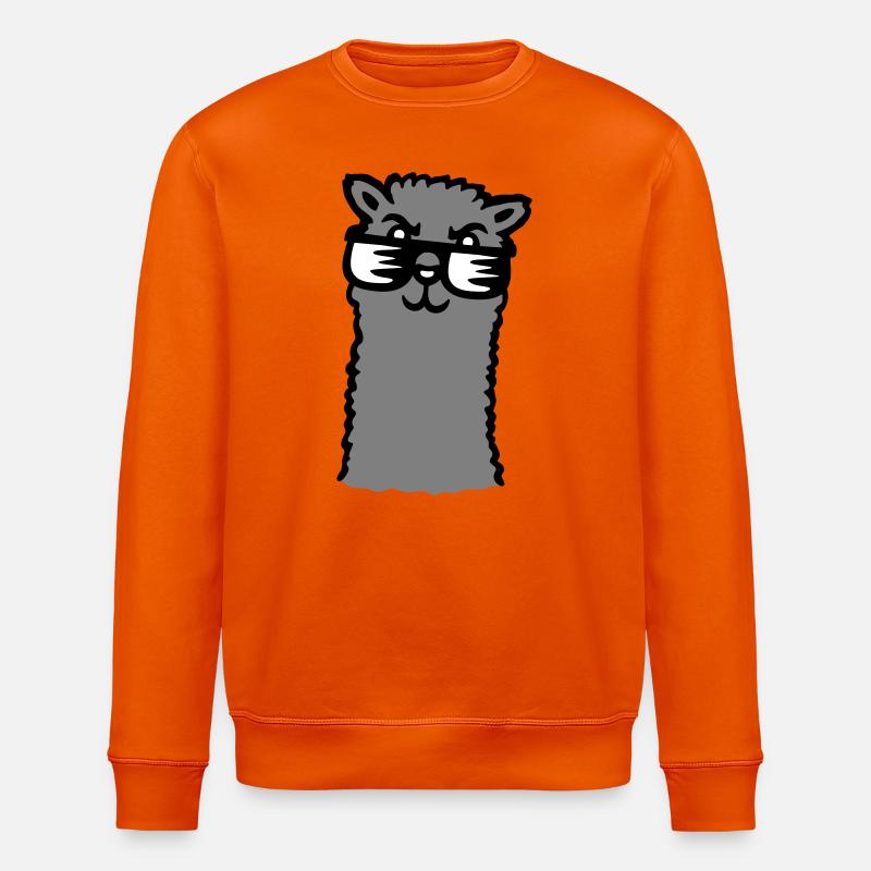 Lama Cool Sunglasses Alpaca Smug Guy - Stanley/Stella ROLLER Unisex Organic Sweatshirt - bright orange