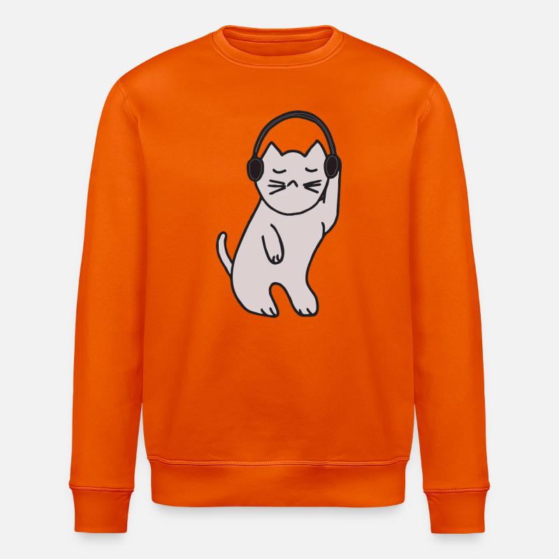 Katze discoqueen - Stanley/Stella Unisex Bio-Sweatshirt ROLLER - Tieforange