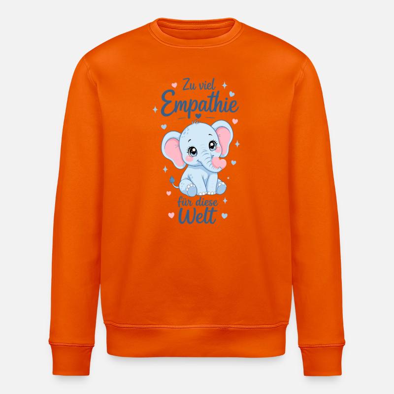 Empathie Elefant Geschenk - Stanley/Stella Unisex Bio-Sweatshirt ROLLER - Tieforange