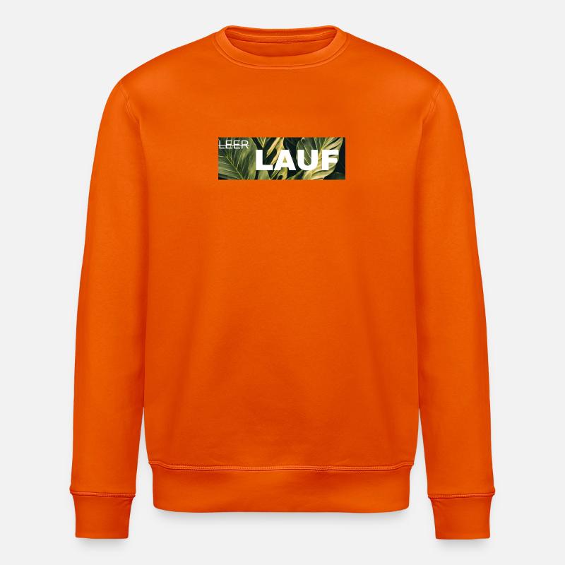 Lauf Grünes Blattdesign - Stanley/Stella Unisex Bio-Sweatshirt ROLLER - Tieforange