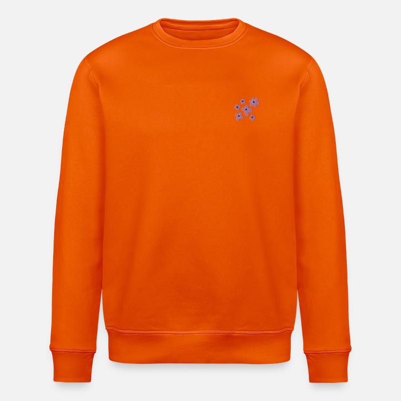 Blümchen bestickt - Stanley/Stella Unisex Bio-Sweatshirt ROLLER - Tieforange