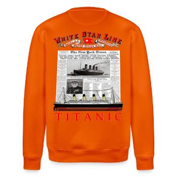 TITANIC Kreation Louis RUNEMBERG © Adagp - Stanley/Stella Unisex Bio-Sweatshirt ROLLER - Tieforange - Hinten - Nik (191cm)