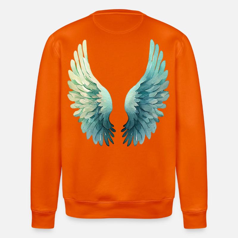 Ailes d'Aqua Pastel pour la Sérénité - Sweat bio ROLLER Stanley/Stella Unisexe - orange profond