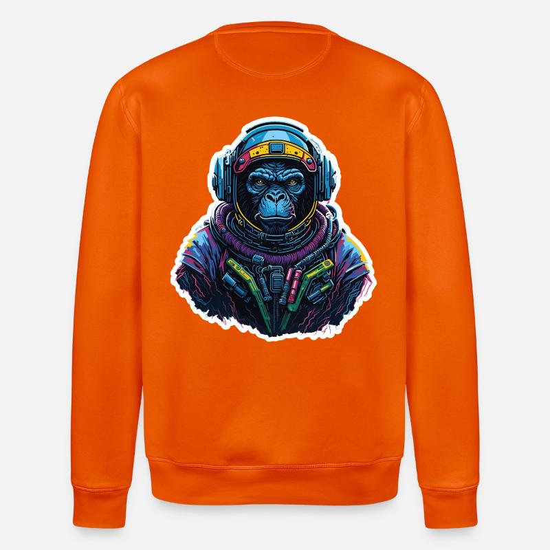 Gorilla-Astronaut Neon - Stanley/Stella Unisex Bio-Sweatshirt ROLLER - Tieforange