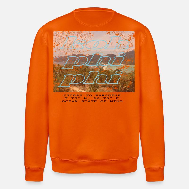 Rêve d’île tropicale - Sweat bio ROLLER Stanley/Stella Unisexe - orange profond