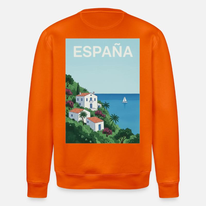 Spanische Küstenidylle - Stanley/Stella Unisex Bio-Sweatshirt ROLLER - Tieforange