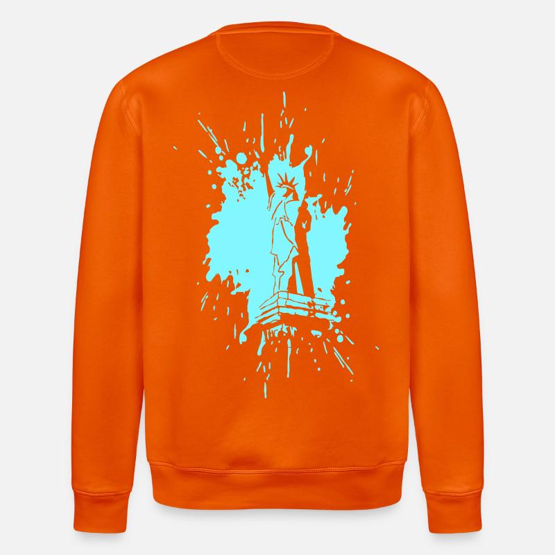 Freiheitsstatue in a Splash > Vectorgraphic - Stanley/Stella Unisex Bio-Sweatshirt ROLLER - Tieforange