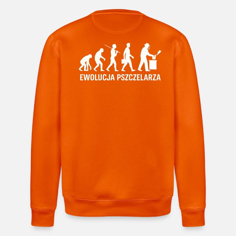 The evolution of the beekeeper - Stanley/Stella ROLLER Unisex Organic Sweatshirt - bright orange