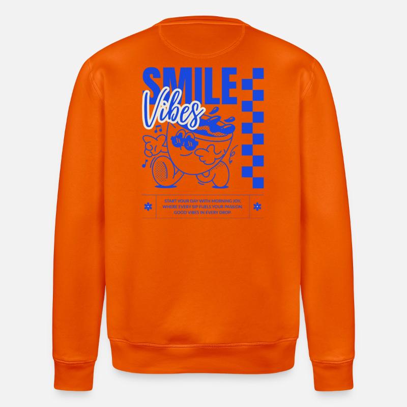 Lebendige Smile Vibes Illustration - Stanley/Stella Unisex Bio-Sweatshirt ROLLER - Tieforange