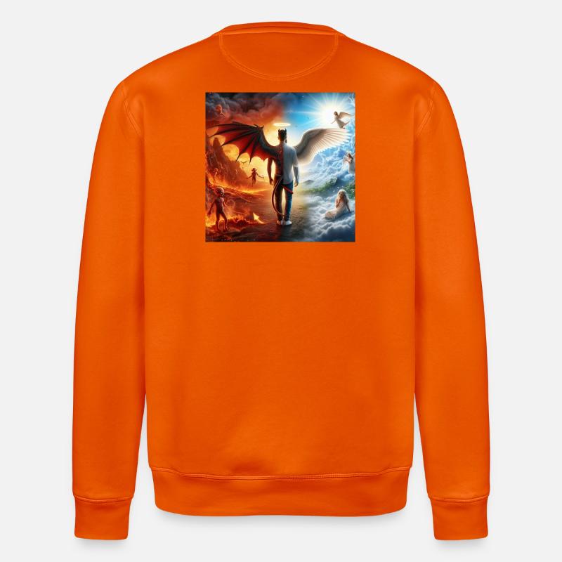 Equilibre Céleste et Infernal - Sweat bio ROLLER Stanley/Stella Unisexe - orange profond