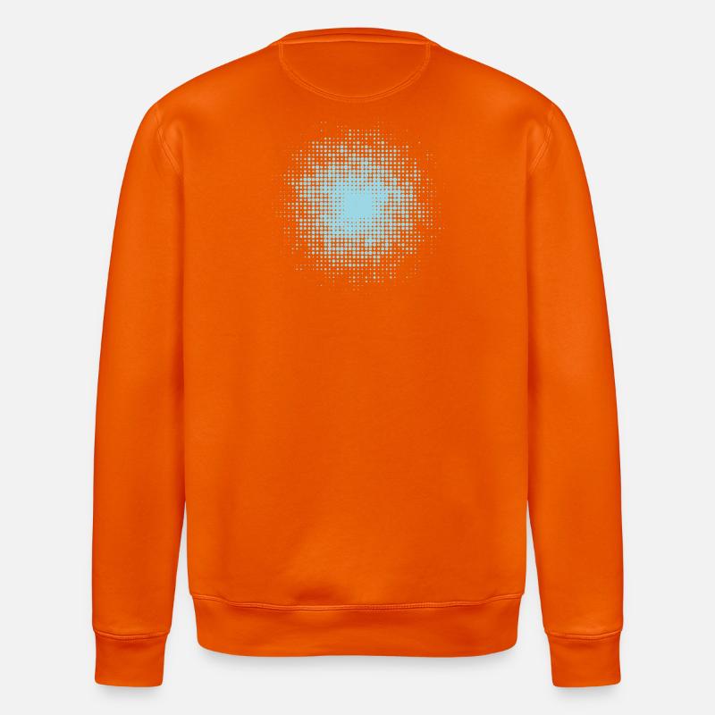 fond rond pointillé bleu clair - Sweat bio ROLLER Stanley/Stella Unisexe - orange profond