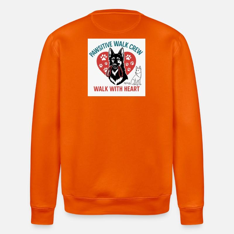 Pawsitive Walk Crew Herzpfoten - Stanley/Stella Unisex Bio-Sweatshirt ROLLER - Tieforange