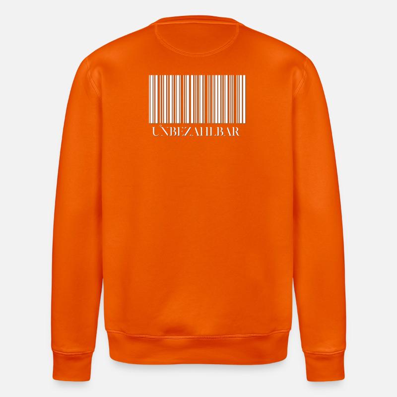 Abstrakter Barcode Design auf Kleidung - Stanley/Stella Unisex Bio-Sweatshirt ROLLER - Tieforange