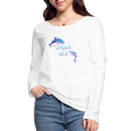 Under the Sea - Shark and Dolphin - Women's Organic Longsleeve Shirt by Stanley & Stella
