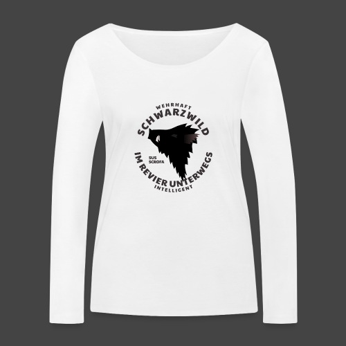 Schwarzwild im Revier-Shirt für Sauenjäger - Frauen Bio-Langarmshirt von Stanley & Stella