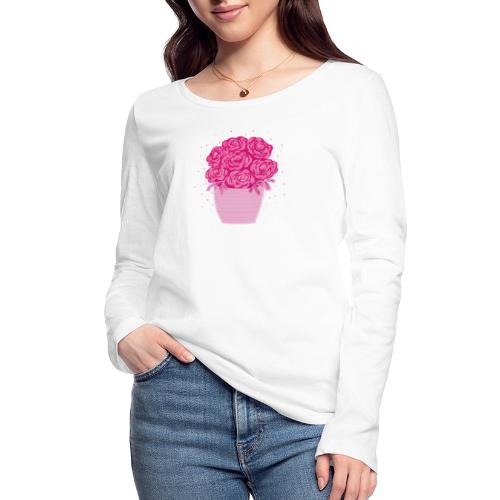 Ranunkeln, Blumen in Pink handgezeichnet - Stanley/Stella Frauen Bio-Langarmshirt