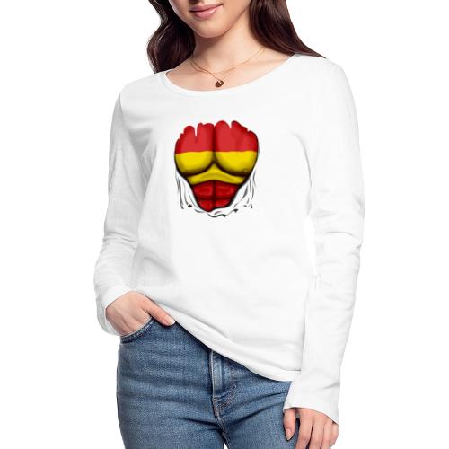 España Flag Ripped Muscles six pack chest t-shirt - Women's Organic Longsleeve Shirt by Stanley & Stella