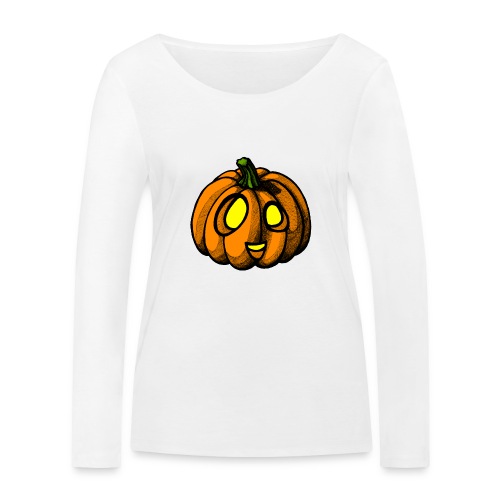Pumpkin Halloween scribblesirii - Økologisk Stanley & Stella langærmet T-shirt til damer