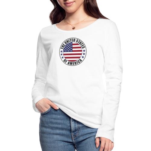 États-Unis d'Amérique - emblème du drapeau américain - T-shirt manches longues bio Stanley & Stella Femme