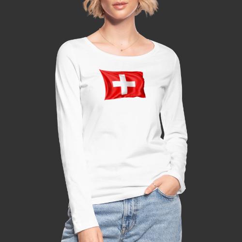 Flaga Szwajcarska Flaga Narodowa - Ekologiczna koszulka damska z długim rękawem Stanley & Stella