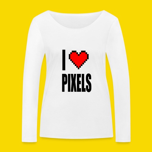 I Love Pixels - Ekologiczna koszulka damska Stanley/Stella z długim rękawem