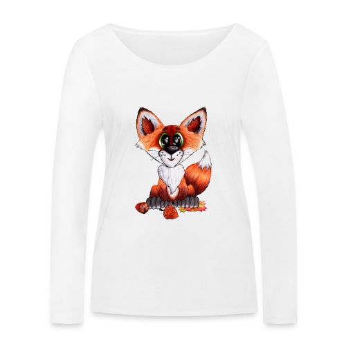 llwynogyn - a little red fox - Ekologiczna koszulka damska z długim rękawem Stanley/Stella