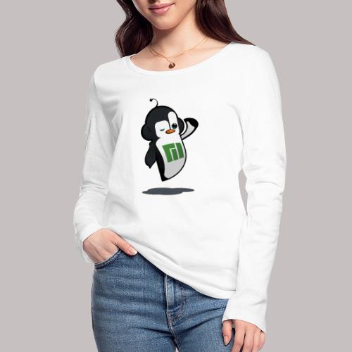 Manjaro Mascot wink hello left - Women's Organic Longsleeve Shirt by Stanley & Stella