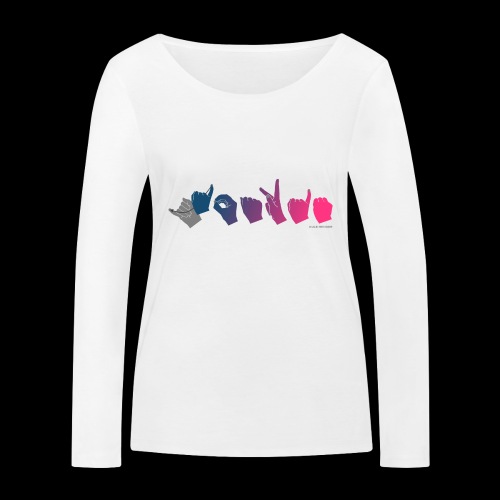 Joakim (gradient fra blå til rosa) - Stanley/Stella økologisk langermet T-skjorte for kvinner
