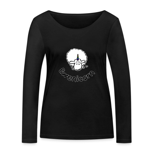 Ewenicorn (svart utgåva svart text) - Ekologisk långärmad T-shirt dam från Stanley & Stella