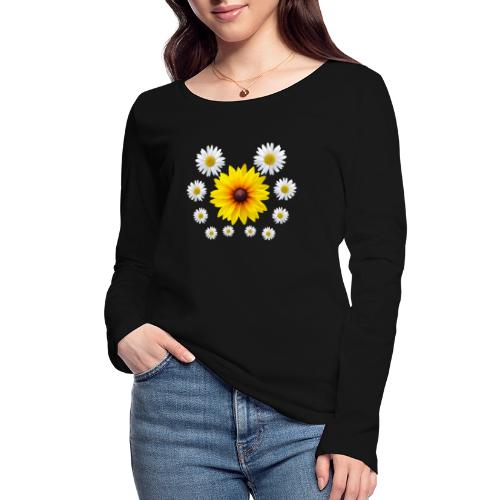 Sonnenhut Blume mit Margeriten Blüte Gänseblümchen - Frauen Bio-Langarmshirt von Stanley & Stella