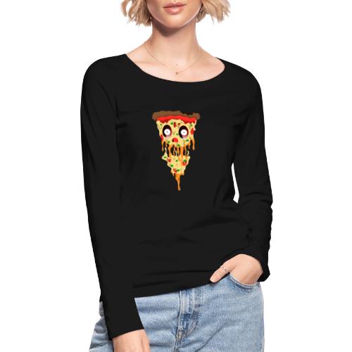 Schockierte Horror Pizza - Frauen Bio-Langarmshirt von Stanley & Stella