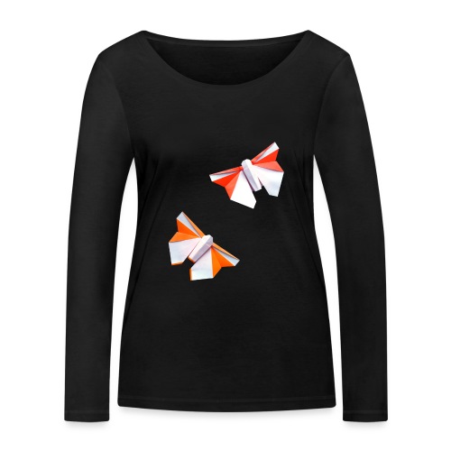 Butterflies Origami - Butterflies - Mariposas - Women's Organic Longsleeve Shirt by Stanley & Stella