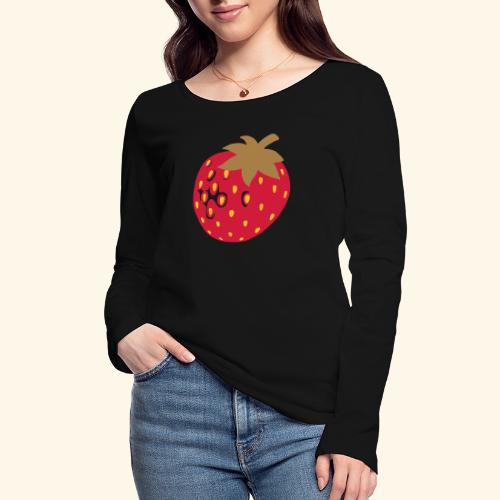 Erdbeere - Frauen Bio-Langarmshirt von Stanley & Stella
