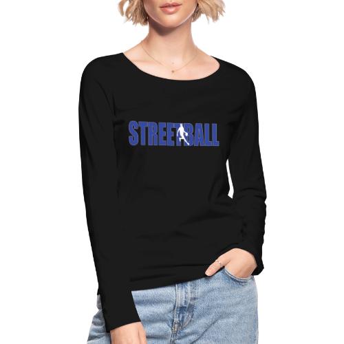 Streetball Blau auf Grau - Stanley/Stella Frauen Bio-Langarmshirt