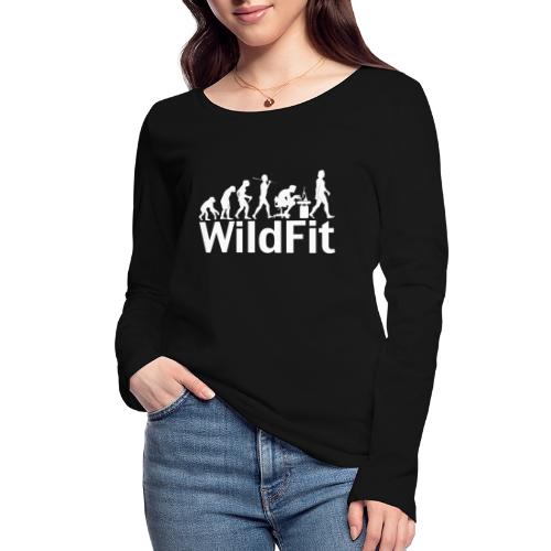 WildFit Logo Evolution Weiß - Stanley/Stella Frauen Bio-Langarmshirt