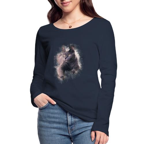 Chartreux peinture watercolor -by- Wyll-Fryd - T-shirt manches longues bio Stanley/Stella Femme