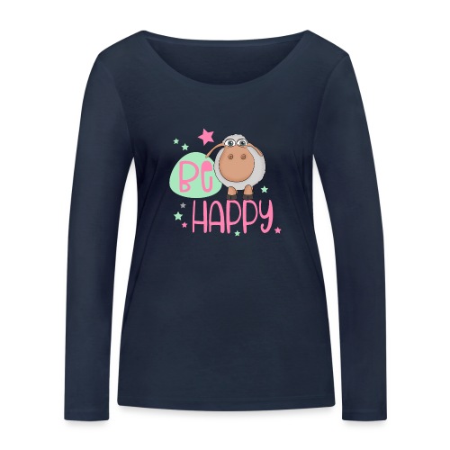 Be happy Schaf - Glückliches Schaf - Glücksschaf - Frauen Bio-Langarmshirt von Stanley & Stella