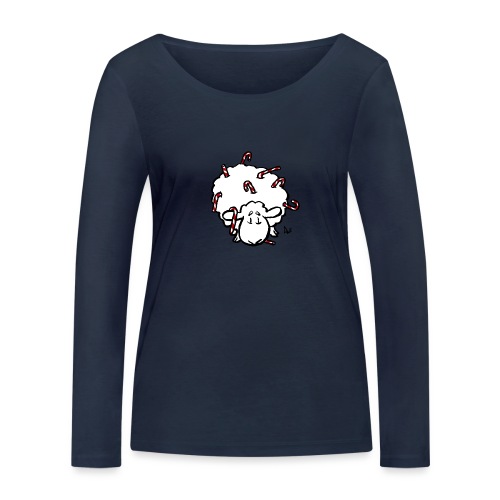 Candy Cane Sheep - Stanley/Stella økologisk langermet T-skjorte for kvinner