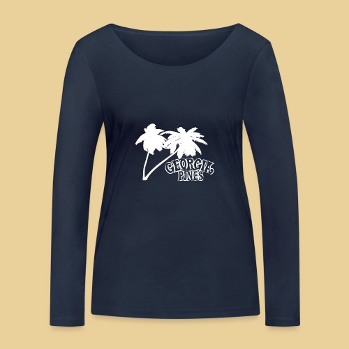 Georgia Pines Band Shirt Logo Palmen weiss frei - Stanley/Stella Frauen Bio-Langarmshirt